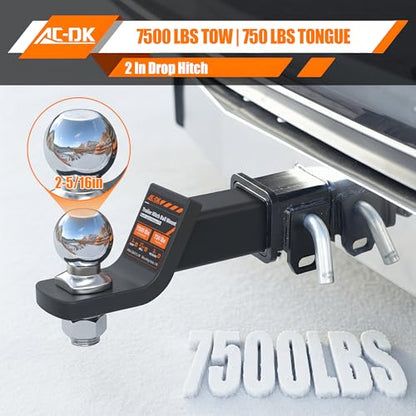Trailer Hitch Ball Mount with 2-5/16" Ball for 2-Inch Receiver - size: 2-5/16 inch ball
