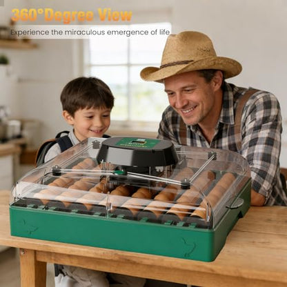 Egg Incubator for Chicken Eggs, Max 72 Egg Incubator with Auto Turner