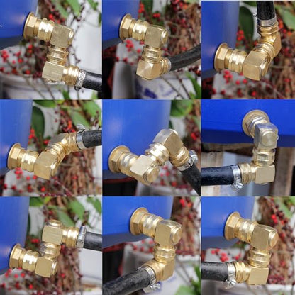 Garden Hose Swivel elbow Connector 90 Degree Solid Brass Pipe Fittings Hose Kink Protector (1 Pack) - color: 1 Pack