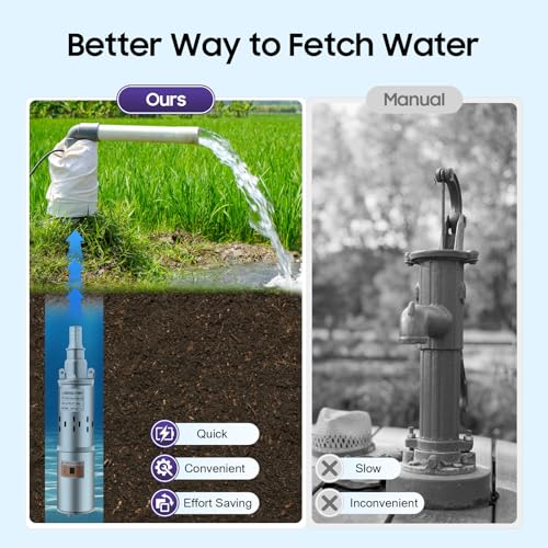 Deep Well Submersible Pump 12v/250w 263GPH 98ft Head with 56ft Head