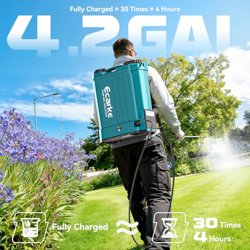 Battery Powered Backpack Sprayer Auto Mixer Compatible with Makita 18V - color: Blue