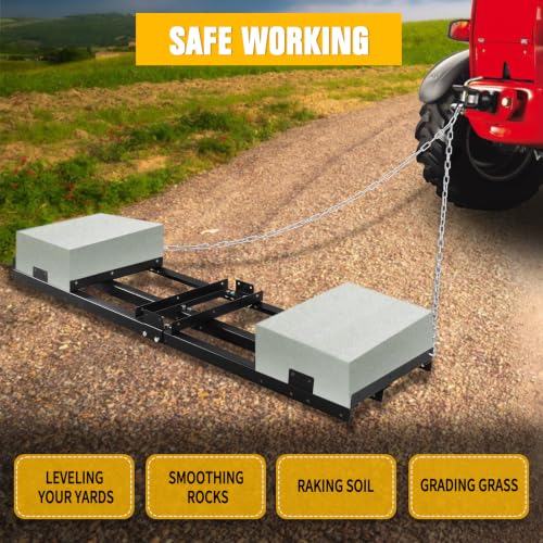 6FT Drag Harrow Driveway Grader Heavy Duty Power Rake - size: 6FT
