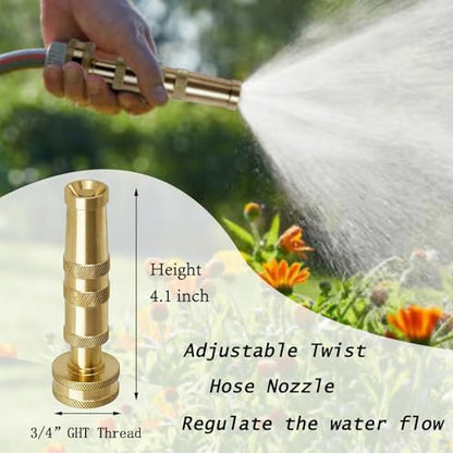 Heavy Duty Brass Adjustable Hose Nozzle, 2-Pack ﻿ - size: 1.2*1.2*4