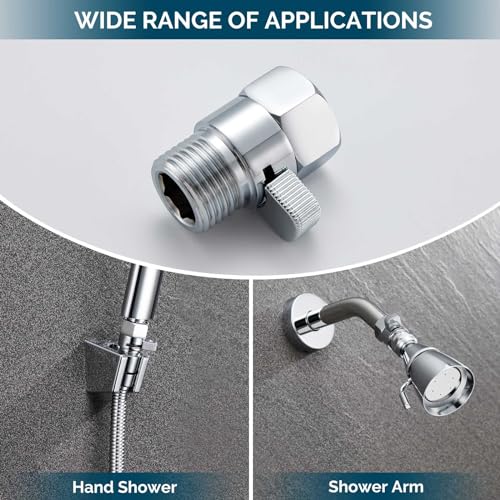 Angle Simple Shower Head Shut Off Valve, Water Flow Control Valve, Chrome - color: Chrome