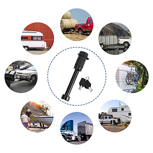 METOWARE Trailer Hitch Lock, Fit 2"-3-1/2" Class III/IV/V Receiver, 2 Pack - size: 2 Pack