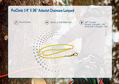 ProClimb 1/4" X 36" Arborist Chainsaw Lanyard