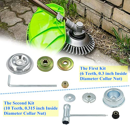 8'' Steel Wire Wheel Brush Weed Trimmer Head for Most Straight-Shaft String Trimmer & Brush Cutter & Weed Eater & Weed Wacker (with 2 Kinds of Blade Adapter Kit)