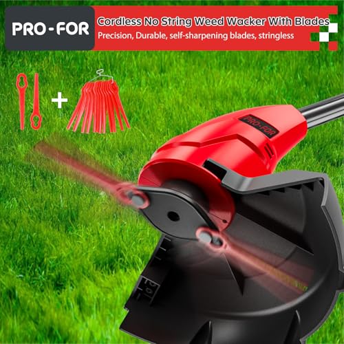20V Lightweight Stringless Grass Trimmer, Battery Powered Weed Eater, Cordless Electric Weed weedwacker with Battery and Charger
