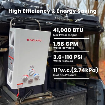 GASLAND Portable Water Heater with Pump | CSA Certified | 6L 1.58 GPM