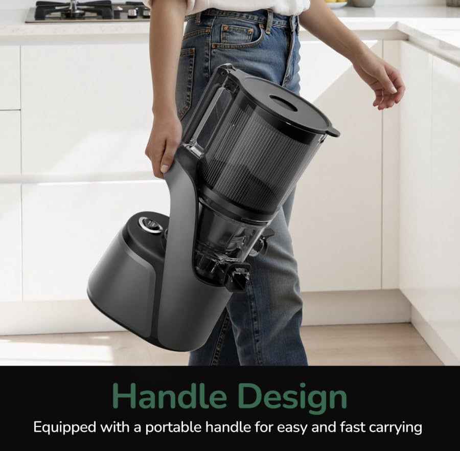Canoly 3-in-1 Cold Press Juicer C16, Makes Juice & Sorbet & Nut Milk - color: Space Gray