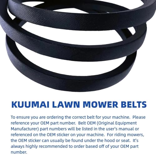 Lawn Mower Deck Replacement Belt 1/2" x 95 1/2" for Ariens 936047 936060 936061 YT19H 936046 936051 936052 936064 936065 936070 Lawn Tractor with 42 Inch Decks 21547082 21547188