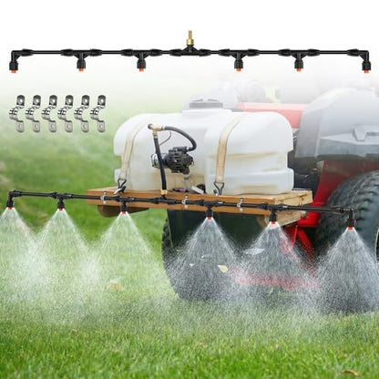 Boom Sprayer Wand ATV Sprayers Kit with Fittings(Plastic,6 Nozzles) - color: Plastic
