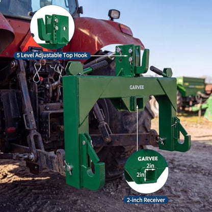 Garvee 3 Point Quick Hitch with Upgrade Versatile Adapter for Category 1 Tractors, 3000 Lbs Capacity