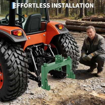 IDEALHOUSE 3-Point Quick Hitch with 2" Receiver & Versatile Top Adapter - color: Green