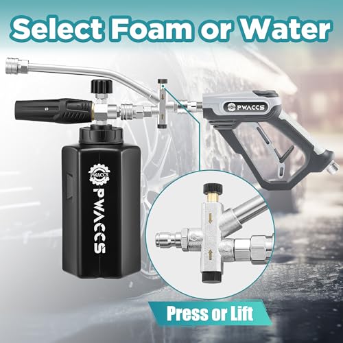 PWACCS Pressure Washer Foam Gun with Dual Connector, 1.5 Liter
