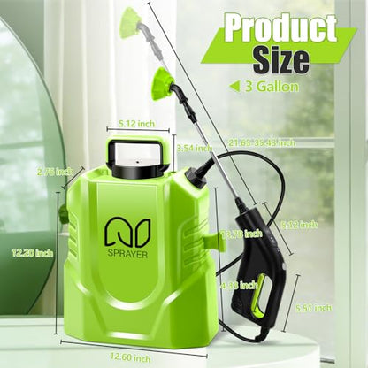 Battery Powered Backpack Sprayer 3 Gallon, Electric Garden Sprayer in Lawn