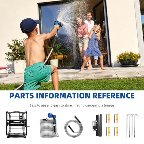 Heavy Duty Metal Garden Hose Reel with 100 Ft 3/4-Inch Water Pipe