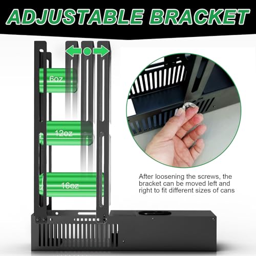 Electric Can Crusher: 8oz/12oz/16oz Automatic Crusher, Loads 8 Cans for Sequential Crushing with Auto-Eject, Heavy Duty for Recycling Soda, Beer & Plastic Bottles