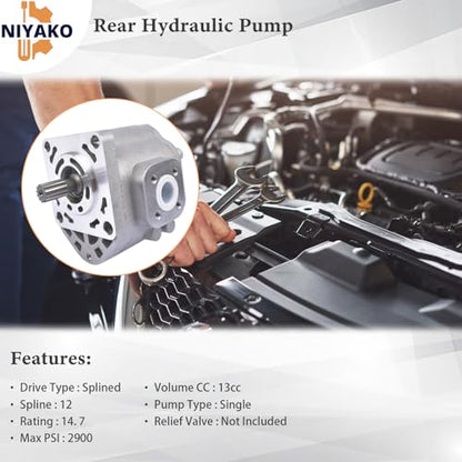 Rear Hydraulic Pump Replacement# AM877525 Fit John Deere 870 970 990 1070 4005 Compact Tractor