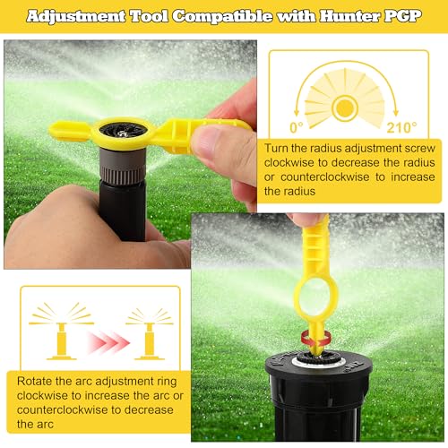 Sprinkler Adjustment Tool Compatible with Hunter/Rain Bird, Yellow - color: Yellow