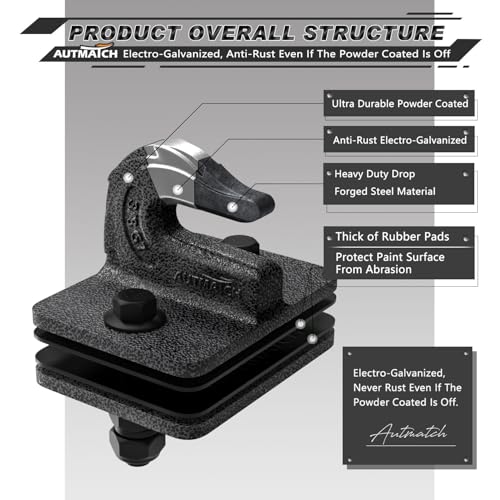AUTMATCH Tractor Bucket Grab Hook 3/8" (2-Pack) Grade 70 Drop Forged Steel - color: Grainstone
