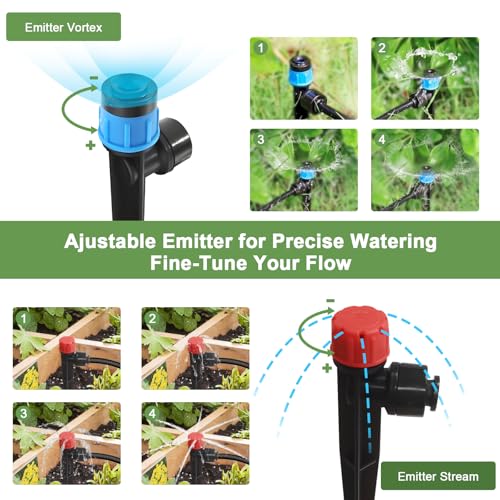 Drip Irrigation Kit for Garden, Quick-Connect Plant Watering System 250FT - size: 250FT