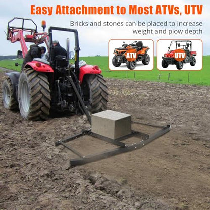 Wide Steel Drag Harrow & Lawn Leveling Rake – 74" Pin Hitch, Heavy Duty Driveway Grader for Tractor, ATV, UTV, Mower – Handles Sand, Gravel & Soil, 50lbs Max Load - size: 30 inches