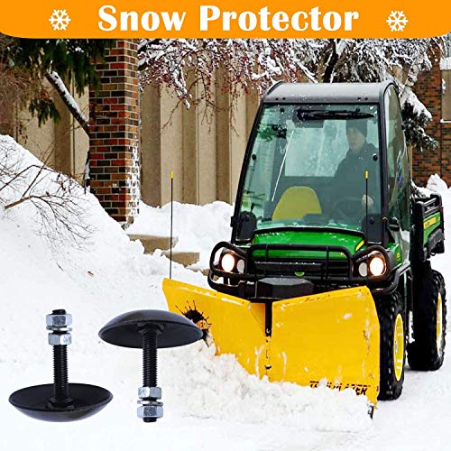 Podoy Snow Plow Blade Heavy Duty Skid Shoes (2 Pack) - color: Black