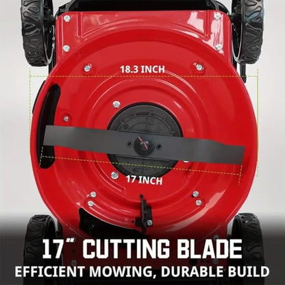 40V Cordless Lawn Mower 17" Walk Behind Mower, 3-in-1 Brushless Push Electric Lawn Mower with 4.0Ah Battery & Charge, 46L Grass Bag, 6 Adjustable Cutting Heights, for Garden/Patio/Yard/Lawn