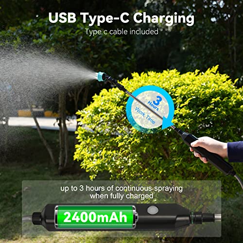 TOOVEM Electric Garden Sprayer, Portable Battery Powered Watering Wand