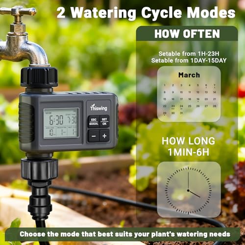 360° Adjustable Drip Irrigation System with 16 Nozzles & Water Timer - size: 50FT