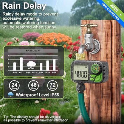 Programmable Digital Sprinkler Water Hose Irrigation Timer for Lawn - color: Dark Gray