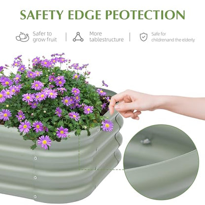 Besebay 2-Pack 2x1ft Galvanized Raised Garden Bed, Outdoor Planter Bed, - color: Light Green, size: 2x2x1ft-2Pack