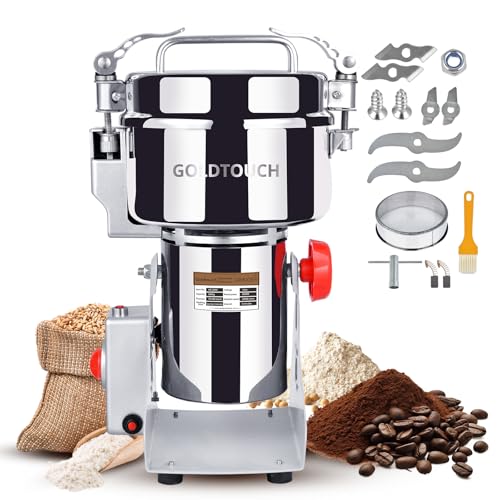 Goldtouch 2000g High-Speed Electric Grain Mill Grinder Makes Gluten Free Flours, 3600W 110V Stainless Steel spice grinder, Grain Mill for Home and Commercial User - size: 2000g