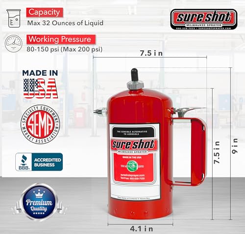 Sure Shot A1000R 1 Quart Enameled Steel Sprayer, Red