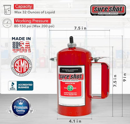 Sure Shot A1000R 1 Quart Enameled Steel Sprayer, Red
