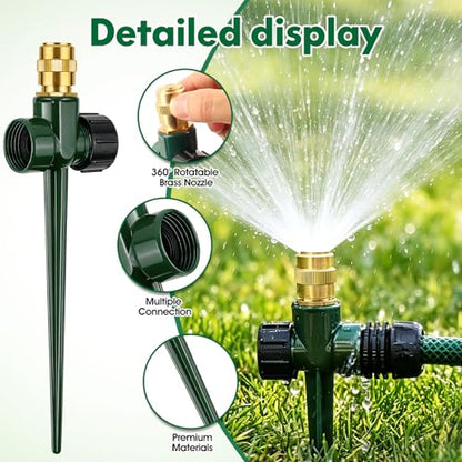 4 Pack Heavy Metal Lawn Sprinkler for Yard,360° Large Area Coverage