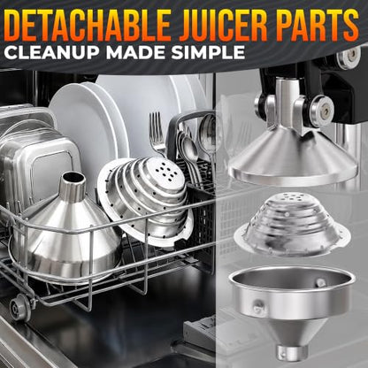 Cast Iron Manual Juicer, Heavy Duty Citrus Press for Lemons, Limes - color: Black