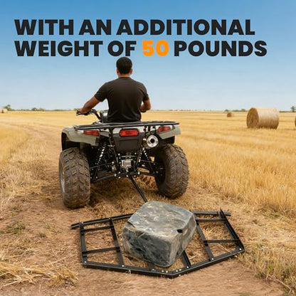 ECOTRIC 84 in Width Drag Harrow Heavy Duty Compatible with ATV UTV and Garden Tractor Tow Behind Landscape Drag Driveway Grader with Adjustable Pin-Style Hitch Steel Powder Coated Black