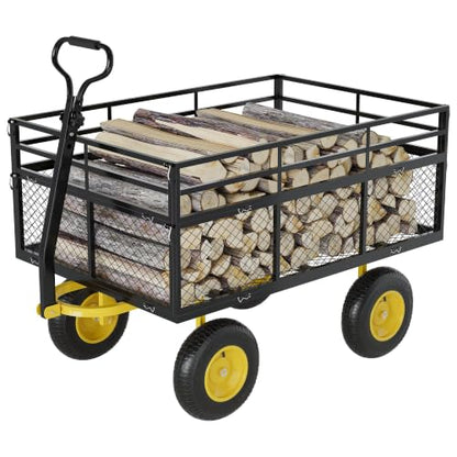 Steel Garden Cart 1400 Lbs, 3-in-1 Heavy Duty Wagon