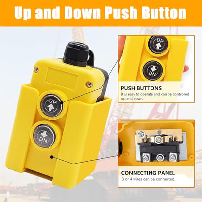 ParnicoTech 3 Wire Dump Trailer Remote Control Switch,12V DC Up‑Down Control Switch for Single Acting Hydraulic Pump Power Unit,Dump Truck Trailer Hoist Lift Gate Controller - color: 3-switch