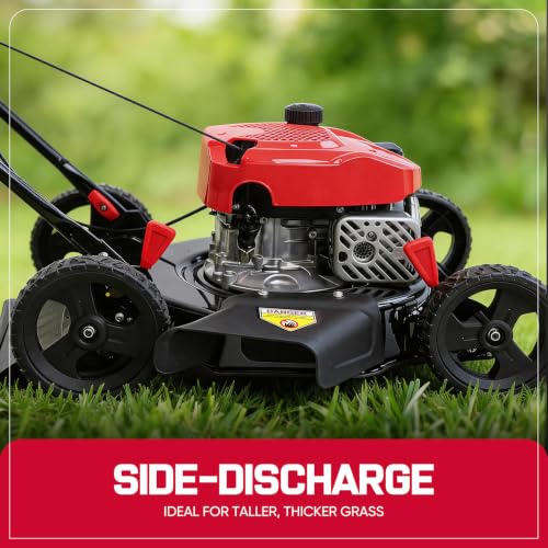 PowerSmart 18-inch 144cc Gas Lawn Mower, Push Mower with Side-Discharge - size: 18-inch