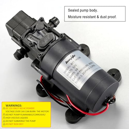 12V DC Water Transfer Pump 4.5 L/Min 1.2 GPM 80 PSI