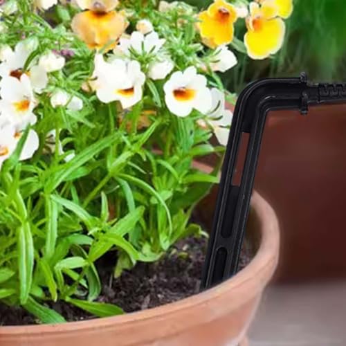 15Pcs 90 Degree Micro Drip Irrigation Kit 4/7mm Hose Garden Curved Arrow Water Saving Drip Irrigation Tool Irrigation System (Black) - color: Black