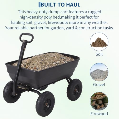 Garden Dump Cart 1200LB Heavy Duty - size: 1200LBS