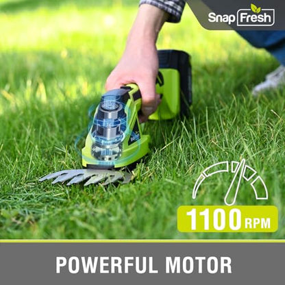 SnapFresh 20V Cordless 2-in-1 Hedge Trimmer & Grass Shears - color: Light Green