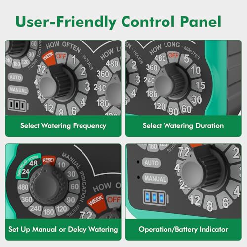 RESTMO 3-Dial Analog Sprinkler Timer, Mechnical Water Timer for Outdoor - size: Mechnical-1 Zone