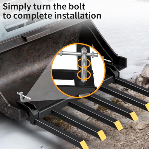 YINTATECH 60" Clamp on Debris Forks 4000 lbs Loader Bucket Fork - size: 60 IN