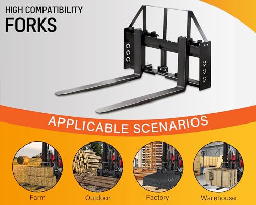 Albott 45" Heavy-Duty Tractor Pallet Forks with 50" Forklift Blades - size: Extra Large