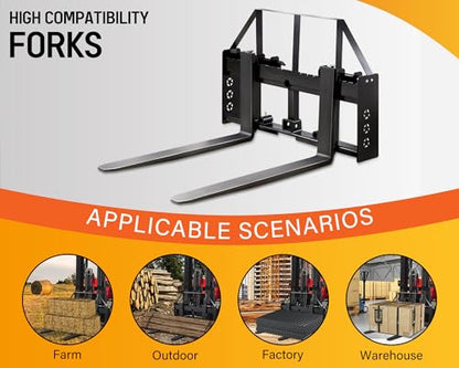 Albott 45" Heavy-Duty Tractor Pallet Forks with 50" Forklift Blades - size: Extra Large